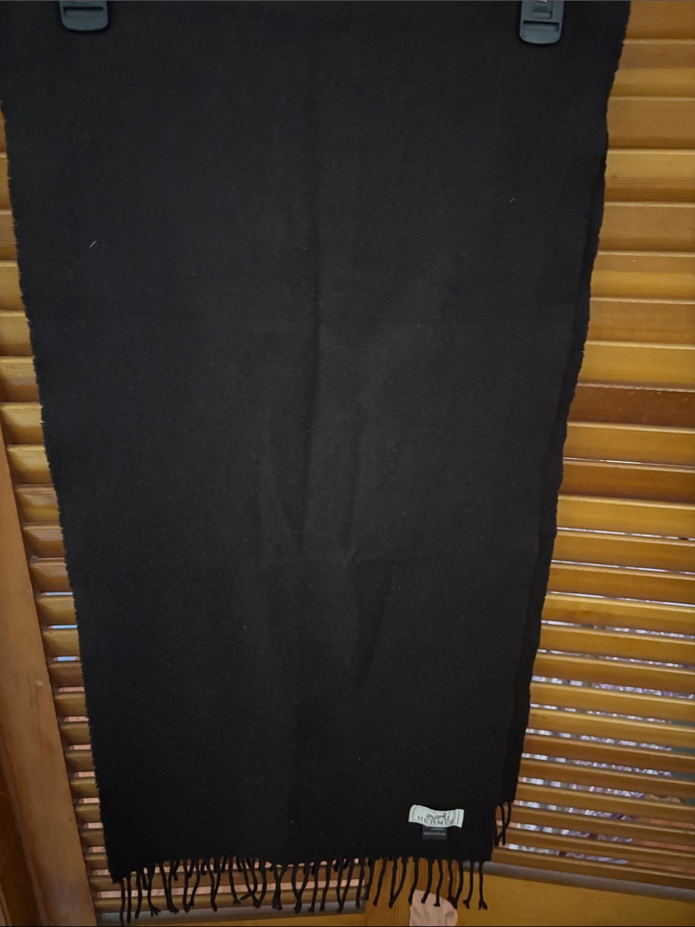 Hermes Brown Cashmere Fringe Scarf - Picture 4 of 5